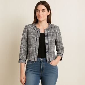 White House Black Market Cropped Jacket Sz 6